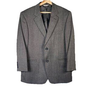 Joseph & Feiss Gold Sport‎ Coat Mens 42 S Lambswool Gray Herringbone Blazer